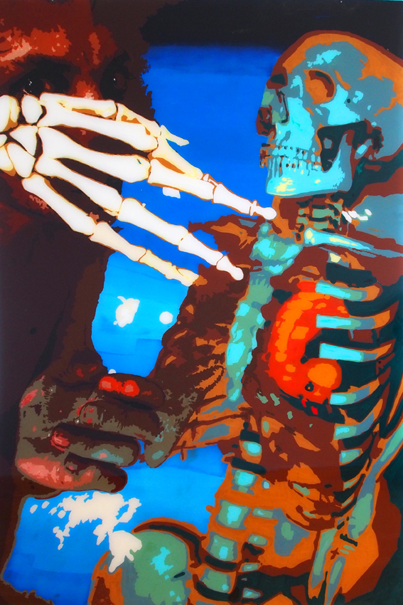 NATURE MORTE, 150 x 100, acrylique sur plexiglas, 2013
